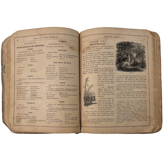 Colton's New Introductory Geography 1875 Hardback Book D. D. Merrill Damage READ - Picture 15 of 16